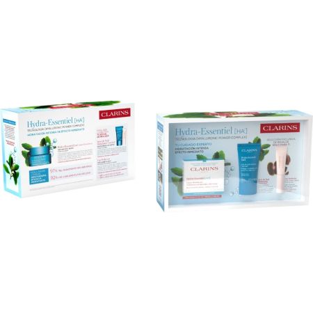 Clarins Hydra-Essentiel Crème Désaltérante Estuche Crema de día hidratante ofrece textura fresca y acabado sedoso para piel rellena flexible y mate 50 ml