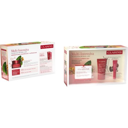 Clarins Multi-Intensive Todo Tipo De Piel Estuche Crema de día hidratante reafirmante y antiarrugas piel más flexible rellenada y confortable al instante 50 ml