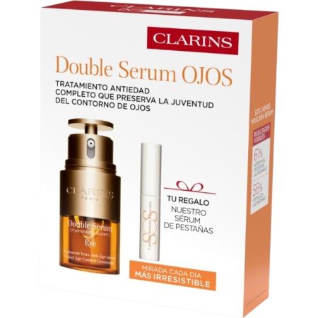 Clarins Double Serum Eye Estuche Contorno de ojos antiedad intensivo alisa arrugas reduce bolsas y ojeras e ilumina la mirada 20 ml