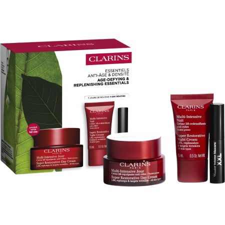 Clarins Multi-Intensive Jour Todo Tipo De Piel Estuche Crema de día hidratante reafirmante y antiarrugas piel más flexible rellenada y confortable al instante 50 ml
