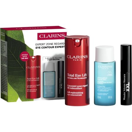 Clarins Total Eye Lift Estuche Contorno de ojos antiedad tensa redensifica y abre la mirada atenuando bolsas y ojeras 15 ml