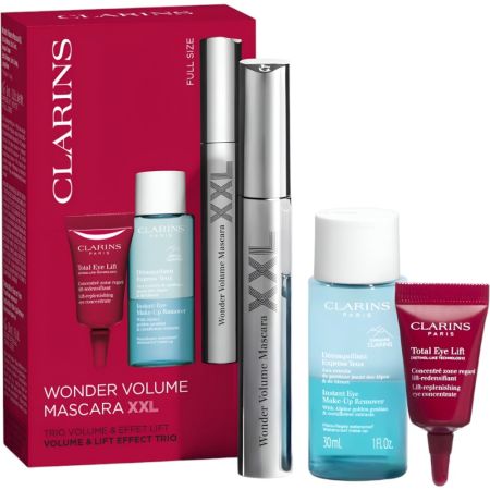 Clarins Wonder Volume Mascara Xxl Estuche Máscara de pestañas con cepillo de fibra de ricino para  mirada intensa hasta 12 horas de duración