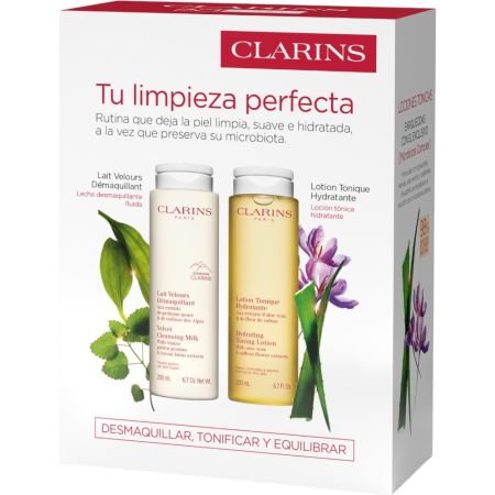 Clarins My Cleansing Essentials Piel Normal-Seca Estuche Set limpiador facial ofrece una rutina completa especialmente creada para purificar e iluminar la piel