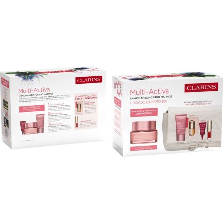 Clarins Multi-Active Jour Todo Tipo De Piel Estuche Crema de día nutre alisa y potencia la luminosidad combatiendo primeras arrugas para piel lisa y más joven 50 ml