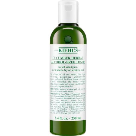 Kiehl'S Cucumber Herbal Alcohol-Free Toner Tónico facial natural y sin alcohol alivia tonificando la piel de manera fresca e hidratante 250 ml