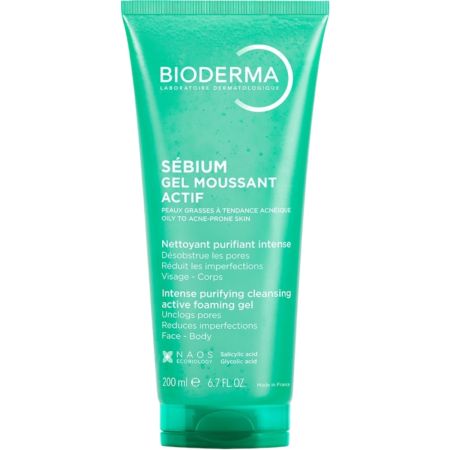 Bioderma Sébium Gel Moussant Actif Gel facial limpiador intensivo elimina todas las impurezas reduciendo imperfecciones poros y exceso de grasa