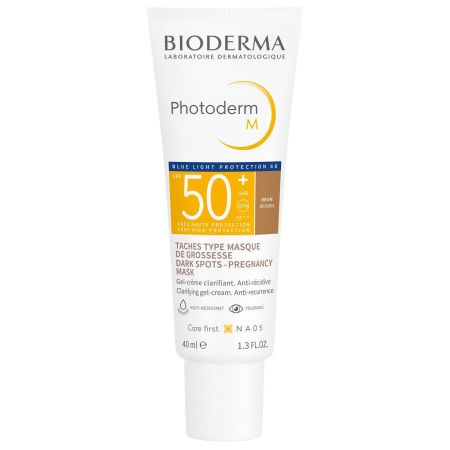 Bioderma Photoderm M Spf 50+ Protector solar faical evita y reduce las manchas oscuras debido al embarazo o cambios hormonales acabado mate 40 ml