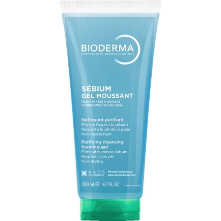 Bioderma Sébium Gel Moussant Nettoyant Purifiant Gel limpiador facial sin jabón purifica limita la secreción de sebo y evita poros sin resercar