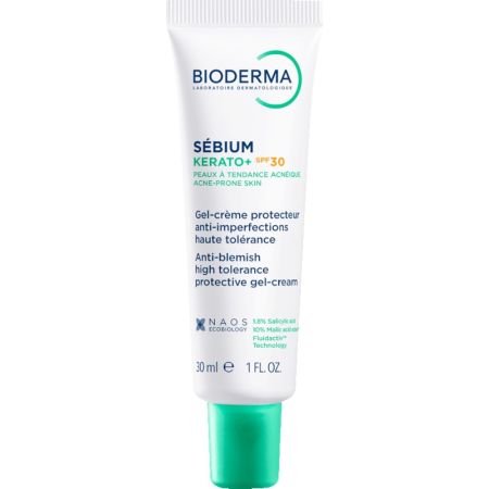 Bioderma Sébium Kerato+ Gel-Crème Protecteur Anti-Imperfection Spf 30 Tratamiento facial antiimperfecciones de textura no grasa actúa eficazmente sobre granos rojeces y marcas 30 ml