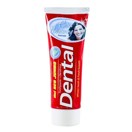Dental Hot Red Jumbo Extra Whitening Dentrífico Pasta de dientes blanqueadora para un aliento más fresco 250 ml