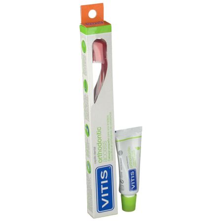 Vitis Orthodontic Cepillo Dental + Orthodontic Pasta Dentífrica Pack regalo para cuidado dental