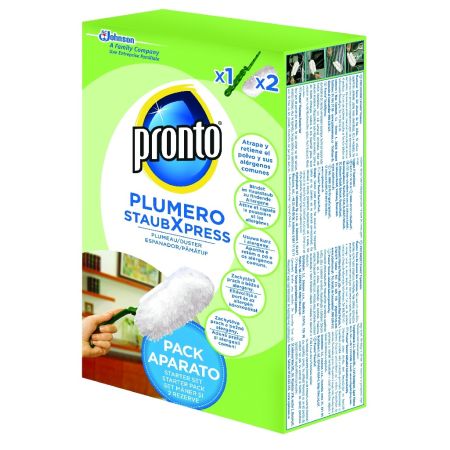 Pronto Staubxpress Plumero Pack Aparato Plumero atrapa retiene el polvo y elimina los alérgenos comunes con mango extensible