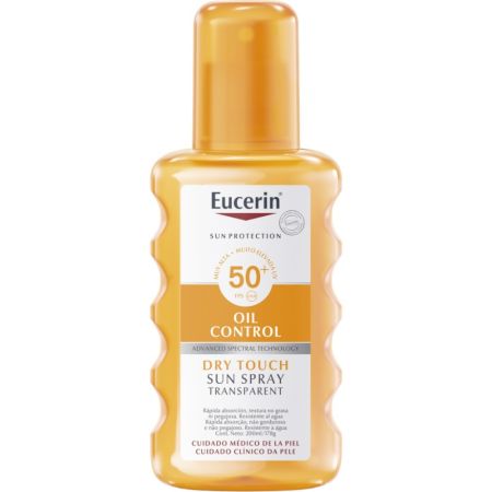 Eucerin Oil Control Dry Touch Sun Spray Transparent Spf 50 Protector solar transparente no graso y de textura ligera 200 ml