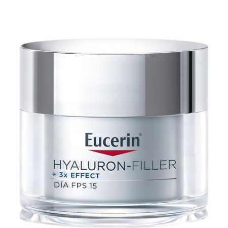 Eucerin Hyaluron-Filler +3x Effect Día Spf 15 Piel Seca Crema de día de rápida absorción reafirma y rellena arrugas hidratando profundamente con ácido hialurónico 50 ml