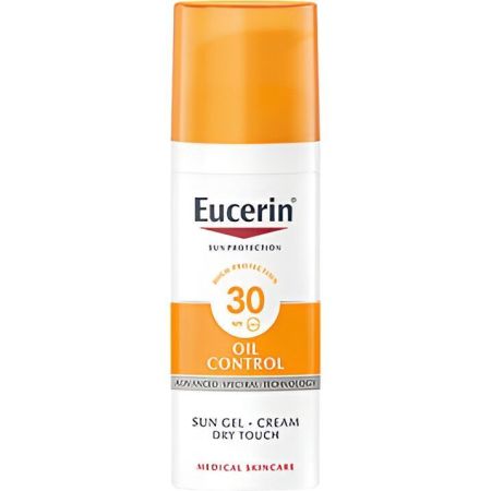 Eucerin Oil Control Sun Gel Spf 30 Protector solar absorción rápida no grasa efecto mate y seco para piel propensa al acné 50 ml