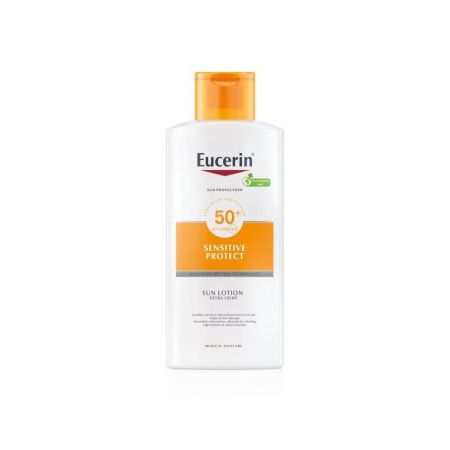 Eucerin Sensitive Protect Sun Lotion Extra Light Spf 50 Protector solar calma la piel sensible y la protege del daño provocado por el sol 400 ml