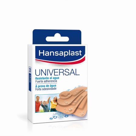 Hansaplast Apósitos Universal Resistente Al Agua Apósitos protegen y cuidan la herida 4 tamaños 20 uds
