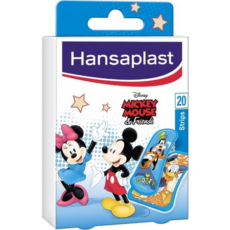 Hansaplast Apósitos Mickey Mouse & Friends 2 Tamaños Apósitos para que los niños olviden sus lágrimas y recuperen la diversión en tiempo record 20 uds