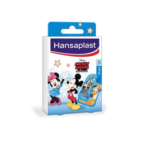 Hansaplast Tirita Mickey Mouse & Friends 2 Tamaños Tiritas para que los niños olviden sus lágrimas y recuperen la diversión en tiempo record 20 uds