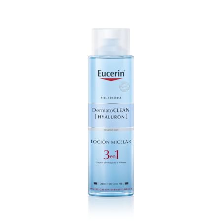 Eucerin Dermato Clean [Hyaluron] Loción Micelar 3en1 Agua micelar desmaquillante para una higiene facial completa rápida y confortable 400 ml