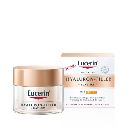 Eucerin Hyaluron-Filler + Elasticity Día Spf 30 Crema de día rellena las arrugas más profundas y mejora la elasticidad de la piel 50 ml