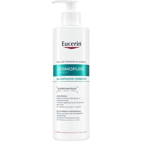 Eucerin Dermopure Clinical Gel Limpiador Corrector Gel limpiador intensivo corrige impefecciones y manchas postacné reduciendo exceso de sebo 400 ml