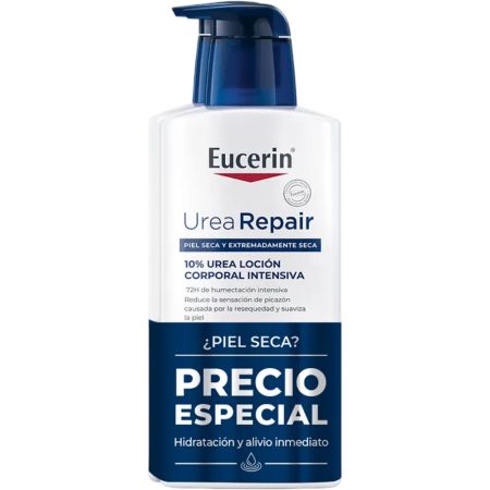 Eucerin Urea Repair Loción 10% Urea Formato Ahorro Loción corporal proporciona a la piel con picor y escamosa el cuidado que necesita 2x400 ml