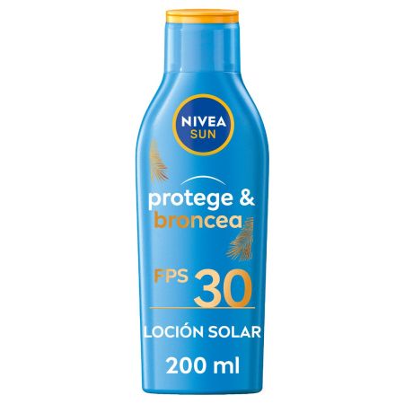 Nivea Sun Protege & Broncea Loción Solar Spf 30 Leche solar corporal de doble efecto estimula el bronceado natural de la piel 200 ml