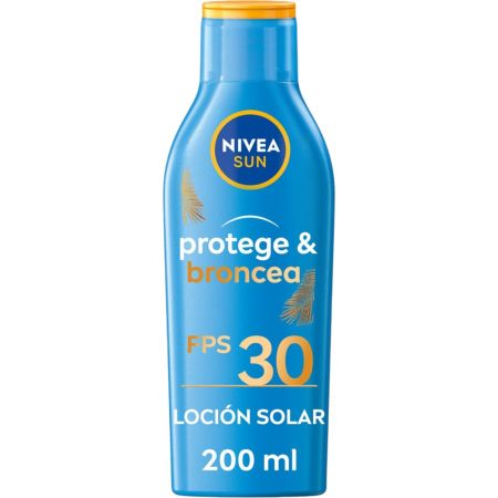 Nivea Sun Protege & Broncea Loción Solar Spf 30 Leche solar corporal de doble efecto estimula el bronceado natural de la piel 200 ml