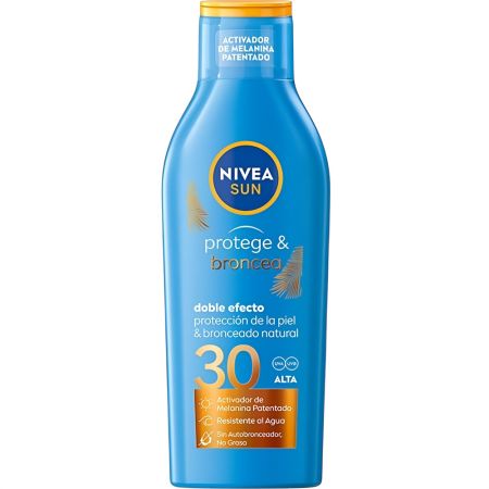 Nivea Sun Protege & Broncea Loción Solar Spf 30 Leche solar corporal de doble efecto estimula el bronceado natural de la piel 200 ml
