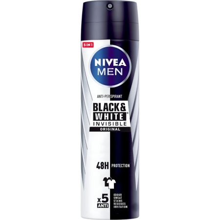 Nivea Men Black & White Invisible Original Desodorante Spray Desodorante invisible antitranspirante 48 horas 200 ml