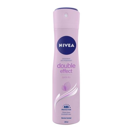 Nivea Double Effect Quick Dry Desodorante Spray Desodorante antitranspirante libre de alcohol con extracto natural de papaya 48 horas 200 ml