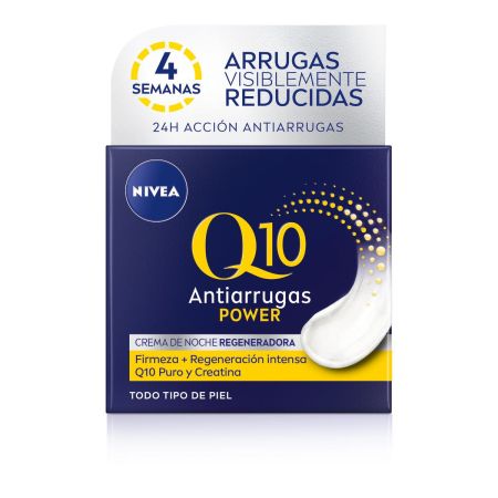 Nivea Q10 Antiarrugas Power Crema De Noche Regeneradora Crema de noche combate eficazmente arrugas y regenera para una piel regenerada y radiante 50 ml