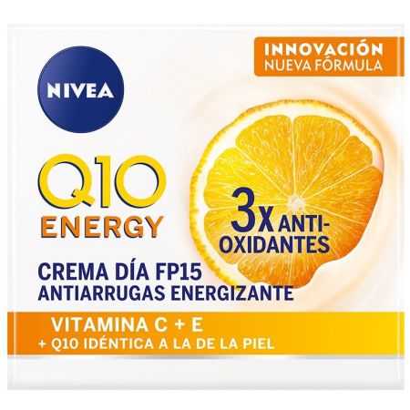Nivea Q10 Energy Crema Día Antiarrugas Energizante Spf 15 Crema de día con poderosos antioxidantes revitaliza e hidrata con vitamina c y e 50 ml