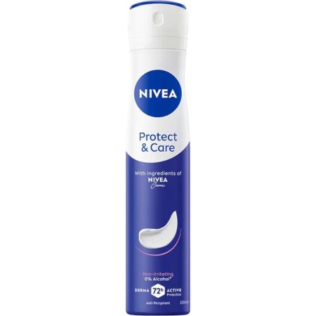 Nivea Protege & Cuida Desodorante Spray Desodorante antitranspirante sin alcohol protege ofreciendo aroma muy familiar hasta 48 horas 200 ml