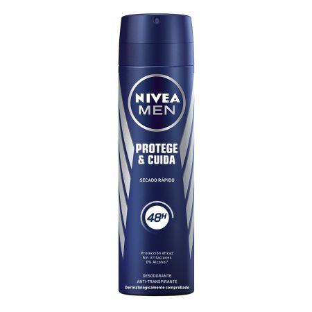 Nivea Men Protege & Cuida Desodorante Spray Desodorante antitranspirante de secado rápido 0% alcohol 48 horas 200 ml