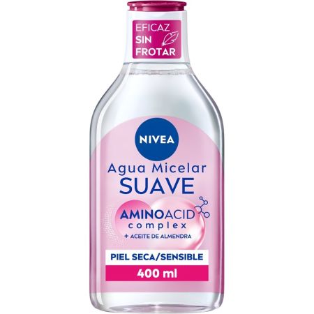 Nivea Aminoacid Complex + Aceite De Almendra Agua Micelar Suave Agua micelar refrescante limpia hidrata y oxigena tu piel 400 ml