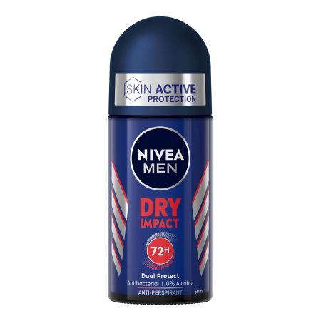 Nivea Men Dry Impact Desodorante Roll-On Desodorante antitranspirante contra el exceso de humedad y el olor 48 horas 200 ml