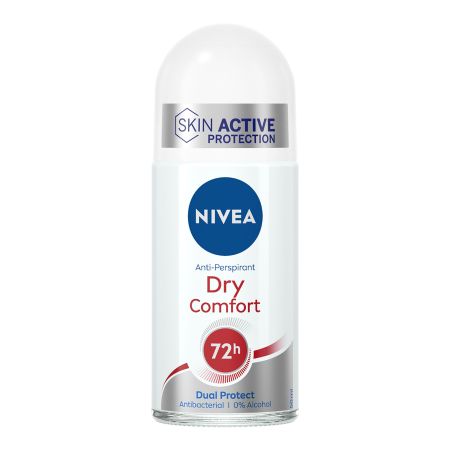 Nivea Dry Comfort Desodorante Roll-On Desodorante antitranspirable ofece sensación refrescante protegiendo el olor hasta 48 horas 50 ml