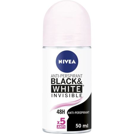 Nivea Black & White Invisible Original Desodorante Roll-On Desodorante invisible antitranspirable ofrece protección hasta 48 horas 50 ml