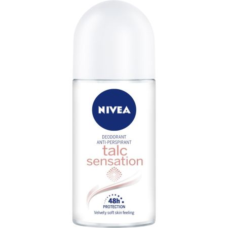 Nivea Talc Sensation Desodorante Roll-On Desodorante antitranspirante con polvos de caolín para una piel suave y duración hasta 48 horas 50 ml