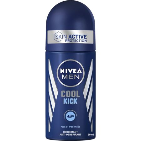 Nivea Men Cool Kick Desodorante Roll-On Desodorante antitranspirable con un intenso golpe de frescor 48 horas 50 ml