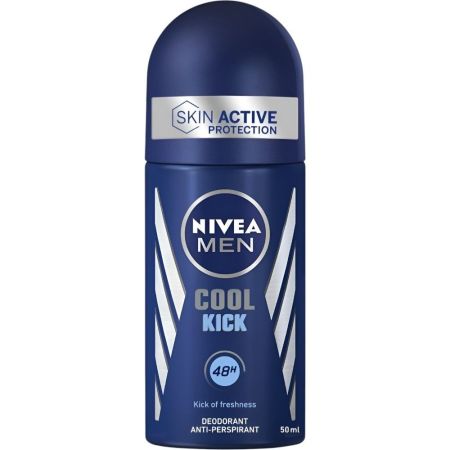Nivea Men Cool Kick Desodorante Roll-On Desodorante antitranspirable con un intenso golpe de frescor 48 horas 50 ml