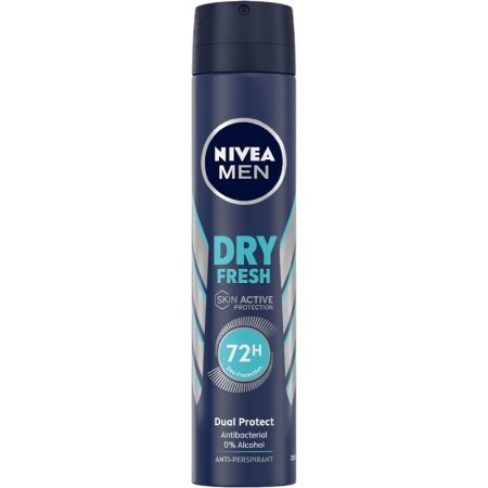 Nivea Men Dry Fresh Desodorante Spray Desodorante antitranspirable y antibacterias protege contra sudor y olor hasta 48 horas 200 ml