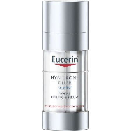 Eucerin Hyaluron-Filler+3x Effect Peeling & Serum Noche Sérum de noche y doble eficacia exfolia y alisa la textura de la piel para aspecto más suave y radiante 30 ml