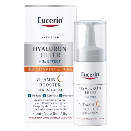 Eucerin Hyaluron-Filler +3x Effect Serum Facial Sérum rellena líneas de expresión estimula el colágeno y protege con vitamina c 8 ml