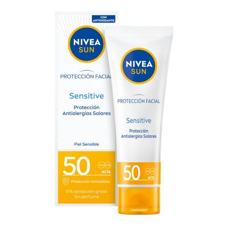 Nivea Sun Sensitive Protección Facial Spf 50 Protector solar facial de rápida absorción antialergias solares 50 ml