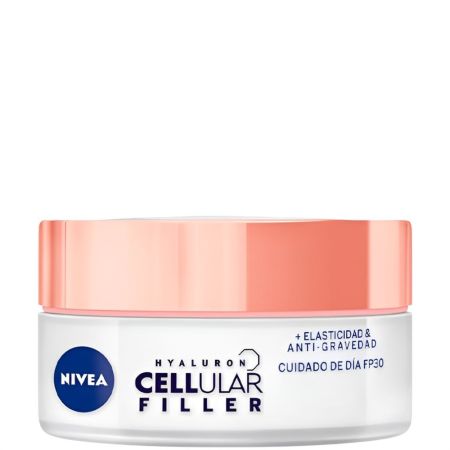 Nivea Cellular Hyaluron Filler Crema Antiedad Día Spf 30 Crema de día antiedad mejora la elasticidad y fortalece ofreciendo acción antigravedad con ácido hialurónico 50 mlj