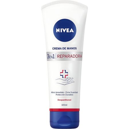 Nivea 3en1 Reparadora Crema De Manos Crema de manos alivio inmediato para la piel muy seca y tirante 100 ml