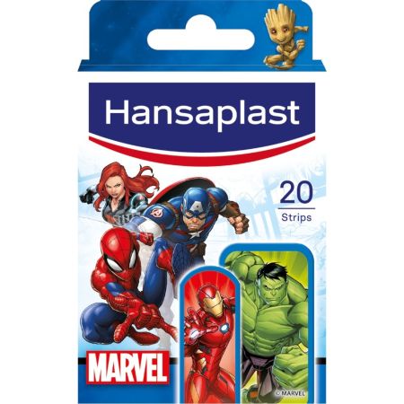 Hansaplast Apósitos Marvel 2 Tamaños Apósitos para que los niños olviden sus lágrimas y recuperen la diversión en tiempo record 20 uds